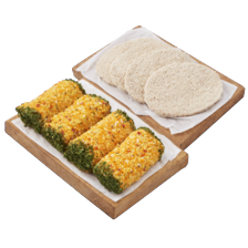 Boeren gehaktstaaf of gepaneerde gehaktschnitzel